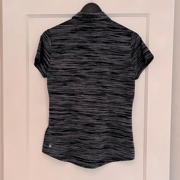 Adidas Golf Polo Short sleeve Space-dyed black & white grey shirt top Size Small - Picture 8 of 12